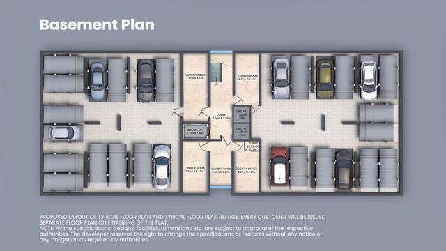 01 basement plan - 4 BHK Luxury Apartments by Nahar Group in Adyar