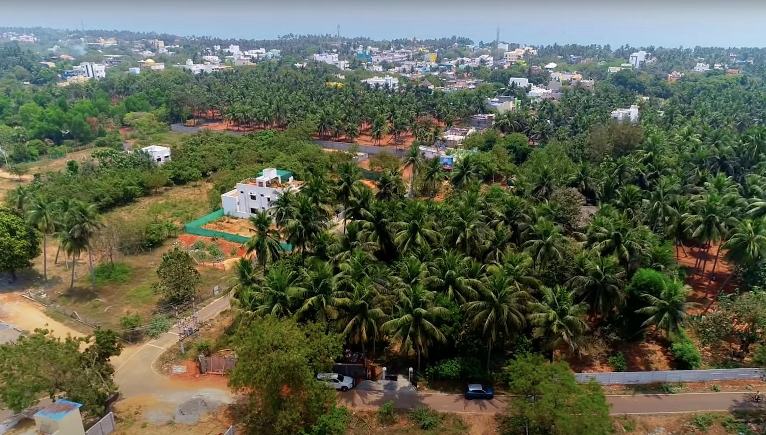 03 drone view far - Cashew Farm Land in Auroville