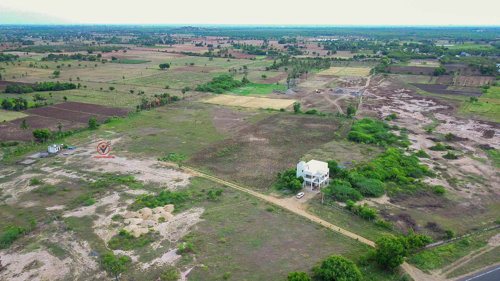 02 drone view house - Commercial Farm Land on NH38 in Ulundurpet - Trichy Highway
