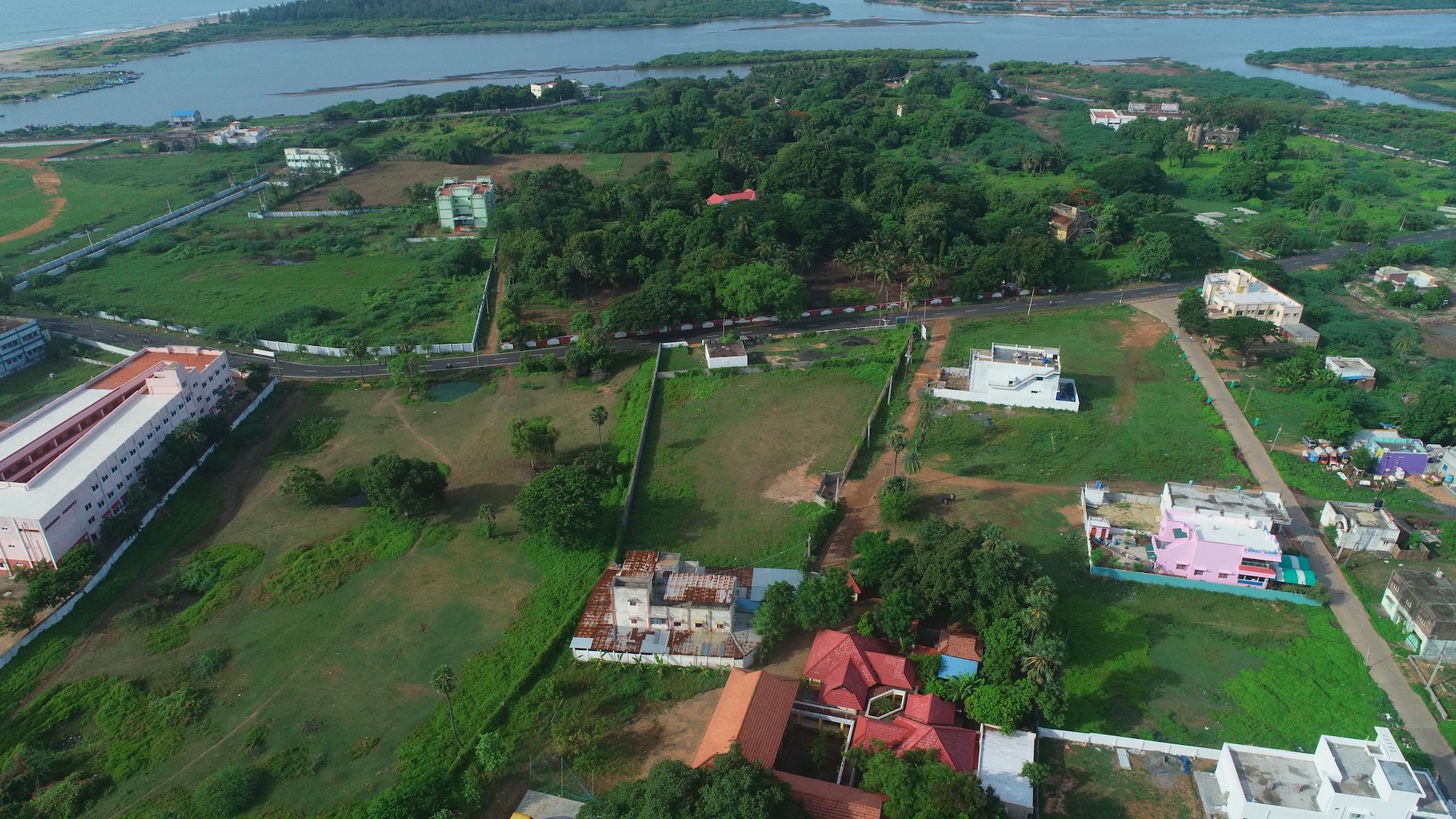 03 drone view land - Land with Beach View in Cuddalore Beach