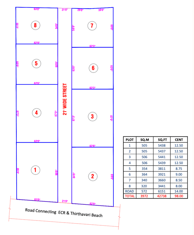 01 site plan - Beach Plots near Marakanam in Marakanam - ECR