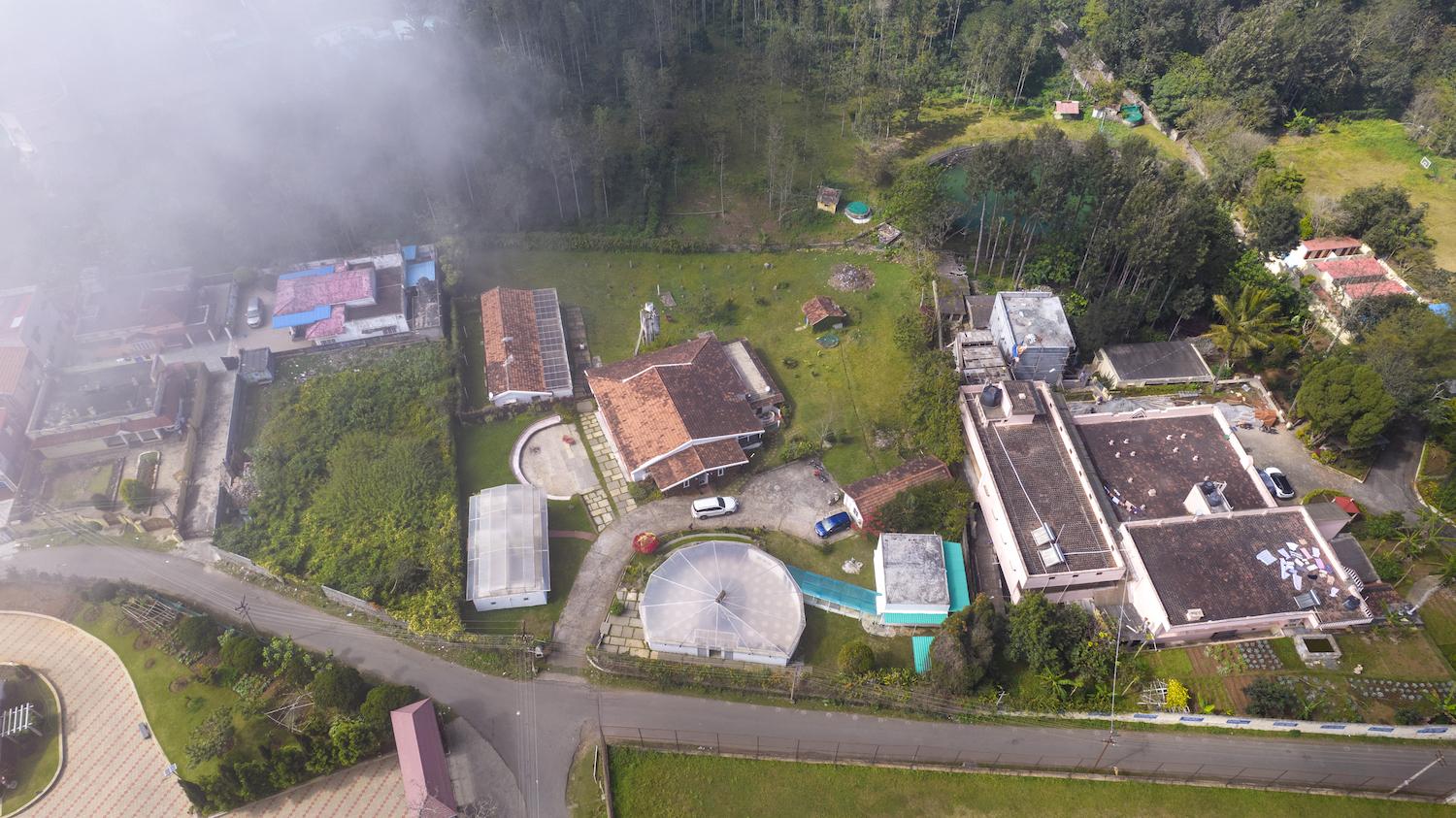 03 drone view front e - Heritage Resort with 7 Rooms in Yercaud