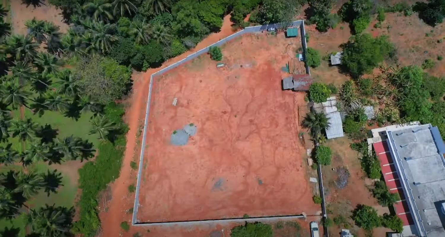 02 drone view top - Red Soil Land near Auro Beach in Auroville