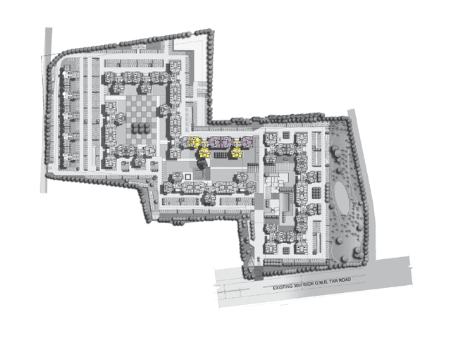 site plan - 2 & 3 BHK Apartments by Akshaya in Kelambakkam - OMR