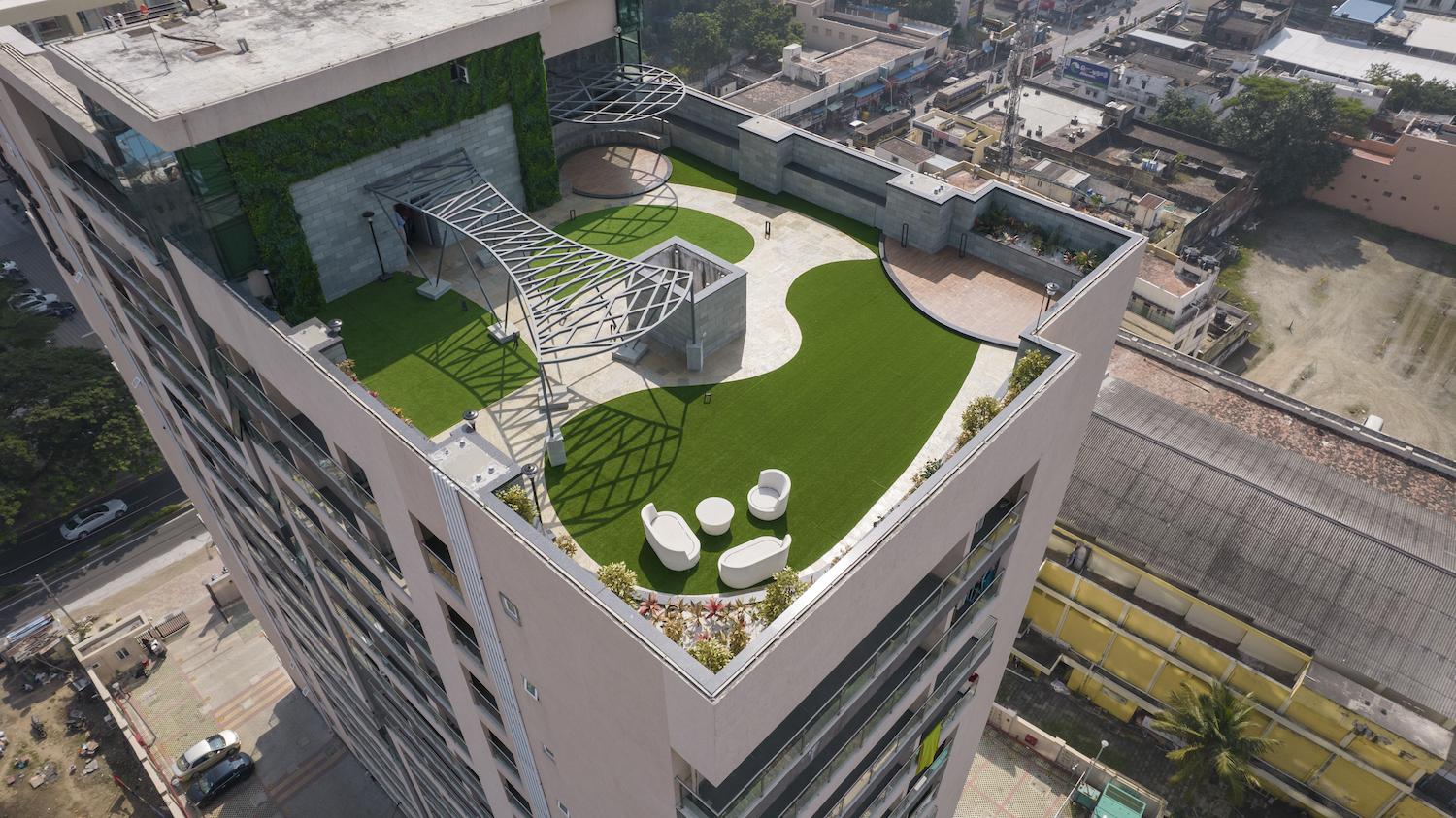 04 terrace garden drone - 4 BHK Luxury Apartments by Nahar Group in Adyar