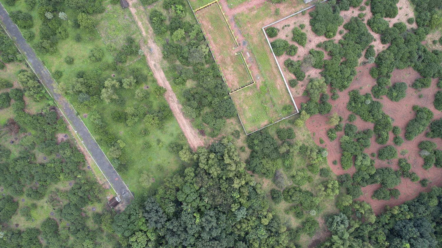 02 drone view farm side - Farm Land Plots besides PEC in Mathur - Auroville Road